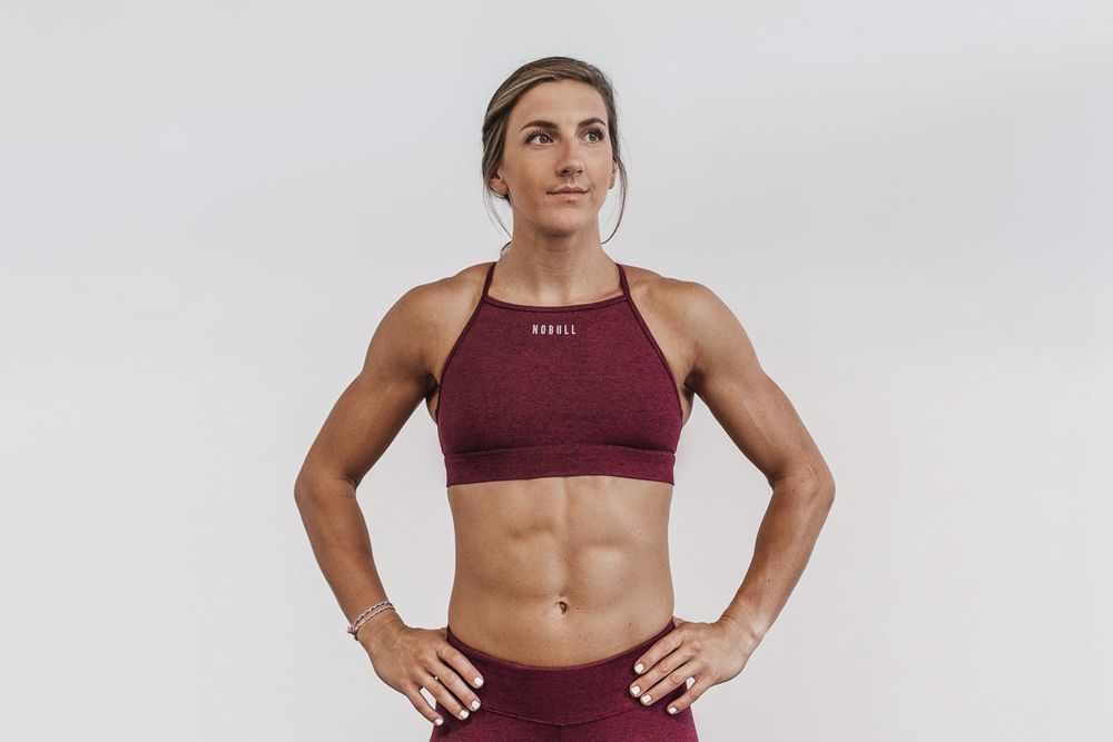 Brassiere Sport NOBULL Femme Bordeaux - NOBULL High-Neck,France (7615-UMACP)